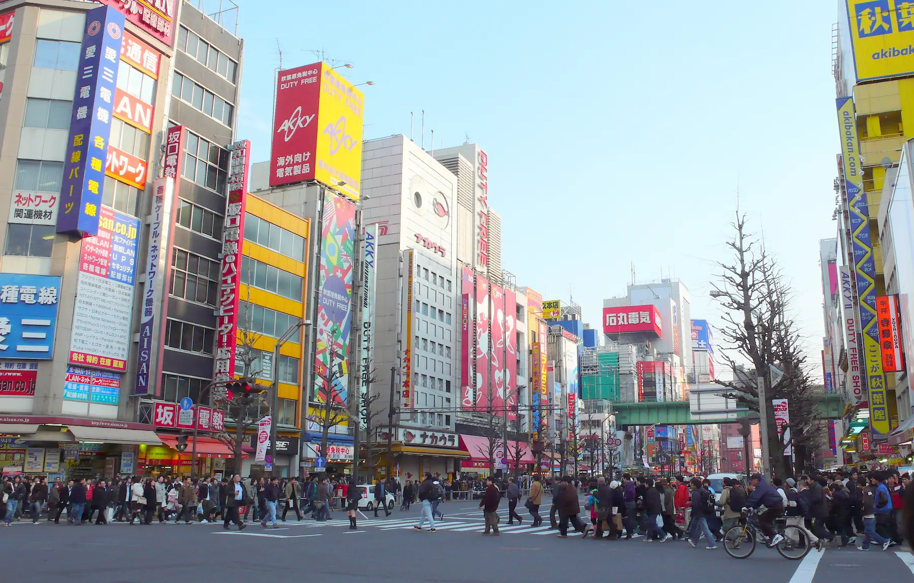 Carrefour animé d’Akihabara avec ses enseignes lumineuses, Tokyo