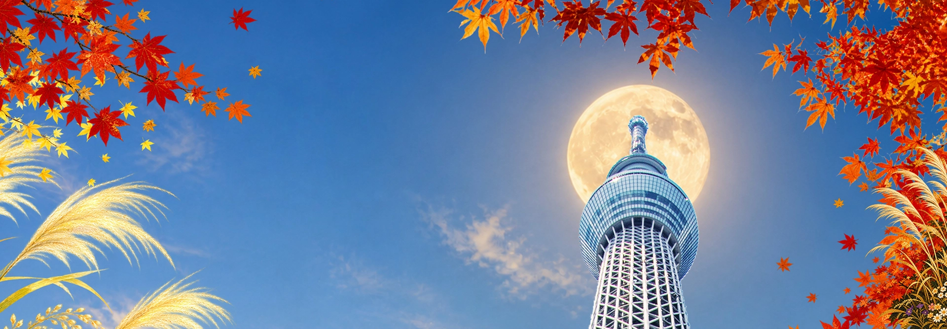 Tokyo Skytree illuminé en automne pour Halloween, Asakusa